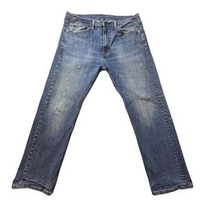 Levi's 505 Jeans Mens 36x30 (35x27) Blue Straight Leg Distressed‎ Denim 5-Pocket